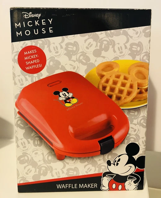 DISNEY DCM92 MICKEY Mouse Mini Waffle Maker Iron Red NonStick Mickey