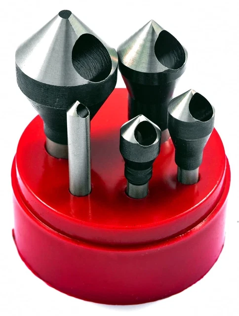 2001-0006 5 Piece Zero-Flute Countersink & Debur Tool Set, 82 Degree
