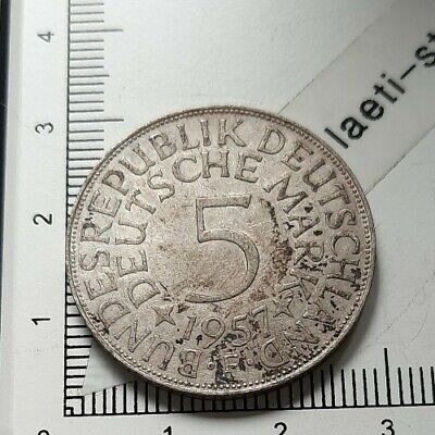 G09512 pièce de monnaie argent 5 mark  1957 F Allemagne