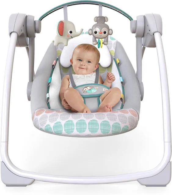 Bright Starts Whimsical Wild Portable Compact Automatic Deluxe Baby Swing