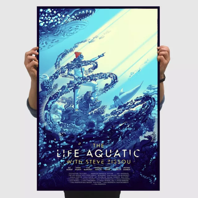 Bill Murray THE LIFE AQUATIC w/ Steve Zissou Poster Mondo Print Wes Anderson Art