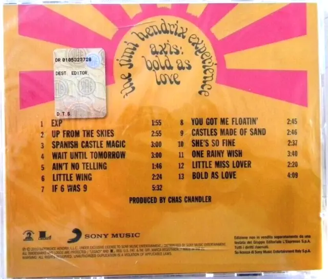 Jimi Hendrix - Axis Bold As Love - Cd Nuovo Sigillato 2