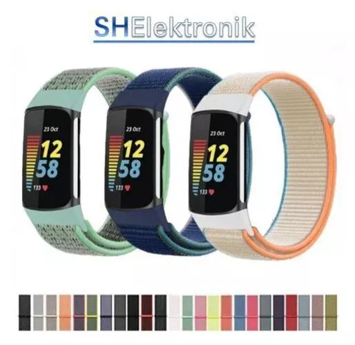 Für Fitbit Charge 5 / Charge 6  Nylonarmband Nylon Armband Loop Band Strap Sport