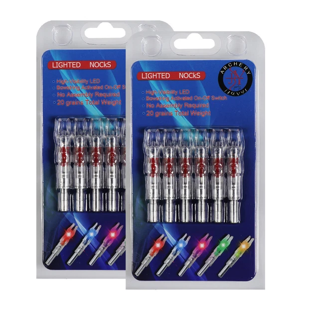 2 Packs (6Pcs/Pack) Red Lighted Nock New Long Time I.D. 6.2mm For Compound Bow
