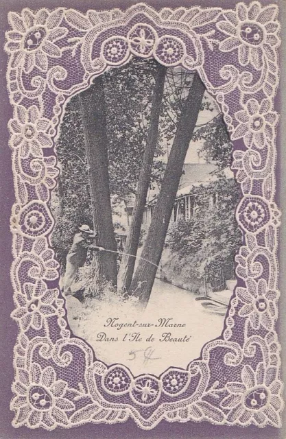 CPA 94 Env.  Charenton le Pont NOGENT S/MARNE Pecheur dans l'ILE DE BEAUTE 1924
