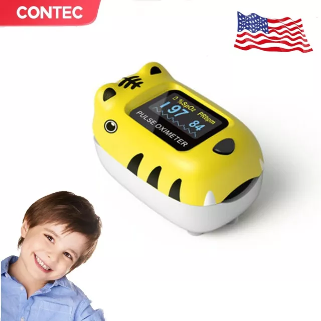 OLED Children Finger Pulse Oximeter Blood Oxygen SpO2 Monitor Heart Rate,FDA,CE