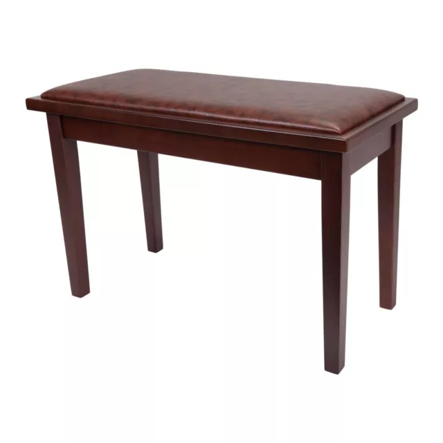 New Crown Deluxe Timber Trim Duet Piano Stool with Storage Compartment (Walnut)