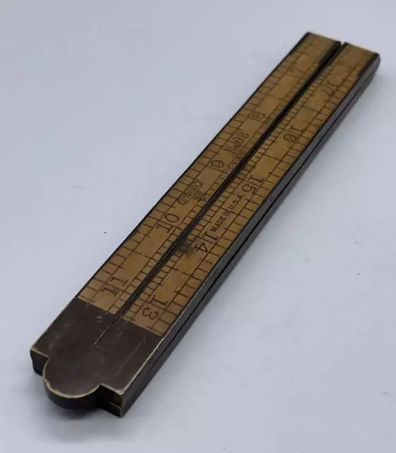 Vintage STANLEY No. 62 Boxwood & Brass Bound Folding Rule - Sweetheart TM