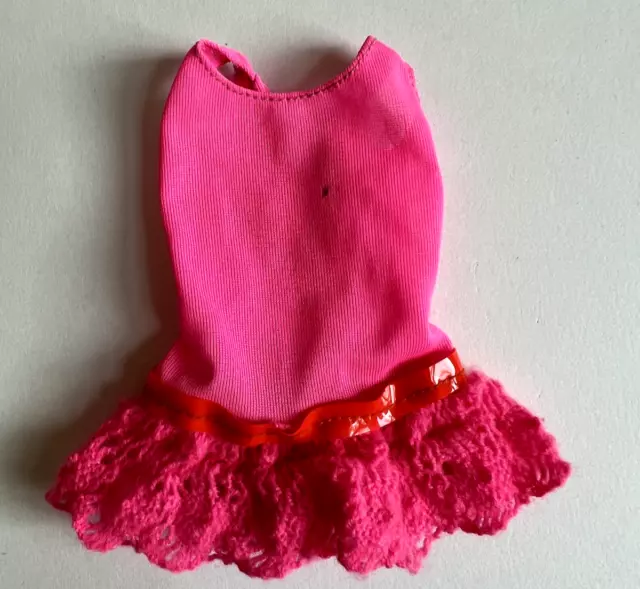 Vintage #1118 TNT PJ Barbie Doll 1970 Pink Crocheted Swimsuit Bathing Suit