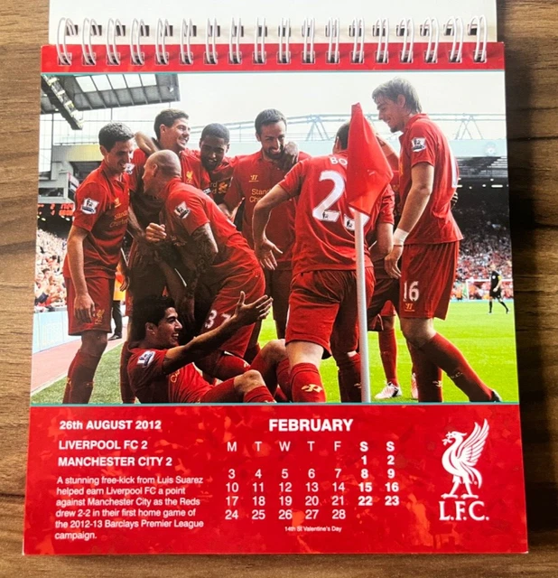 LIVERPOOL FOOTBALL CLUB 2014 Desk Calendar Gift Memorabilia Collectable