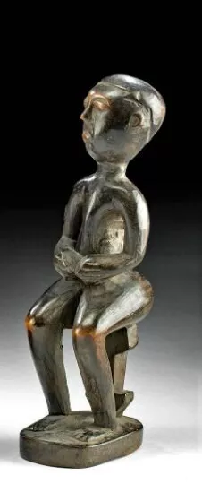 19th Cent. Borneo Dayak Figure w/ COA 9" Kalimantan Dayak peoples, Bahau piece