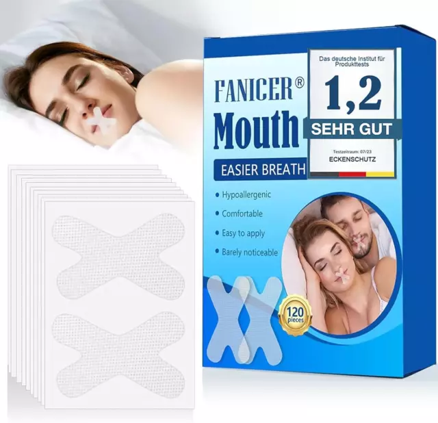 120 Stück Mouth Tape for Sleeping,Mundpflaster gegen Schnarchen,Anti Schnarch Mu