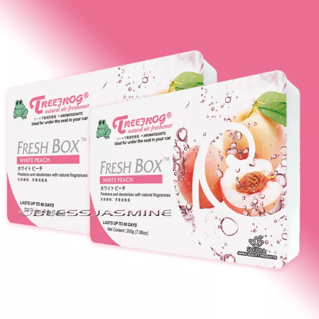 2 Pack - Tree Frog Fresh Box ( Xtreme Fresh) White Peach Scent Jdm Air Freshener