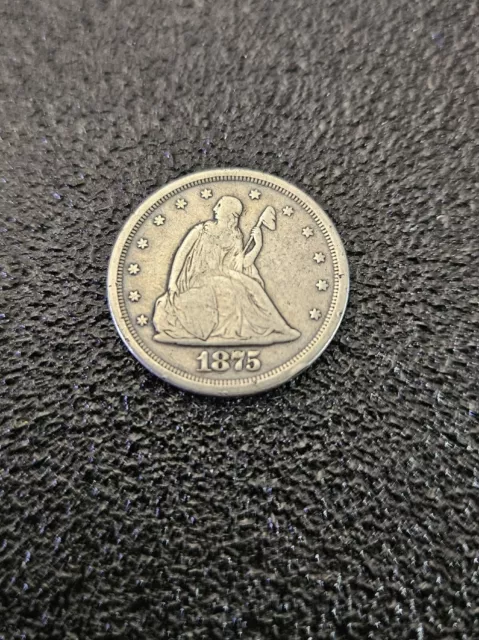 1875-S Silver Twenty Cent Piece 20c *RARE* VG Details , Good Price! See Value...