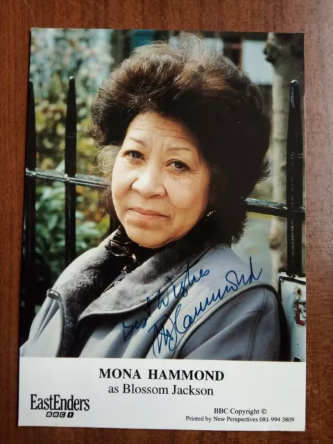 MONA HAMMOND *Blossom Jackson* EASTENDERS HAND SIGNED AUTOGRAPH CAST PHOTO CARD