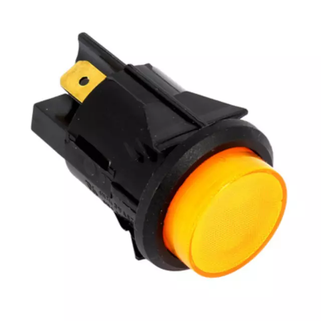 Interruttore luminoso giallo da incasso 16 a bipolare diametro mm.22 - 4 faston