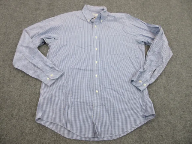 Brooks Brothers Shirt Mens Adult 15 1/2 Blue Check Button Up Casual Preppy