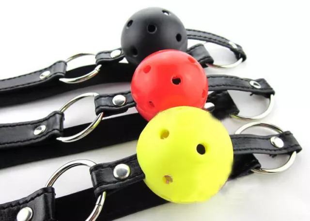 FULL COLOR OPEN Mouth Breathable Ball Gag, Dungeon Wheel Restraint