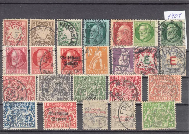Lot Briefmarken Stamps Germany Bayern o (1901)