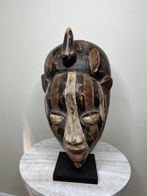 hand carved African Yoruba, Nigeria  Face Mask African Art 14" X 6"