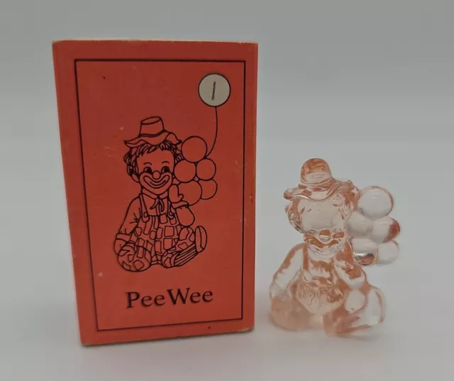 Vintage Mosser Glass PeeWee Clown Letter "I" Light Pink Glass In Box