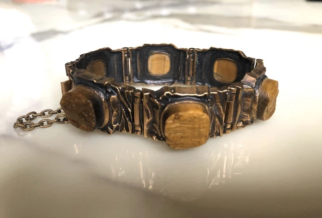 Bracelet En Argent Massif Design Moderniste Années 60/70 - Poinçon Visible - Parfait état