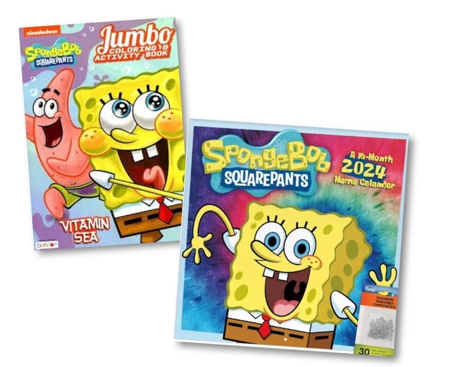 NEW 2PC NICKELODEON SpongeBob SquarePants 2025 Calendar & Activity Book