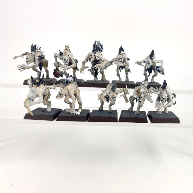 10 Rats Géants Warhammer Fantasy Battles / Age Of Sigmar - Figurines Skavens En Plastique, Occasion