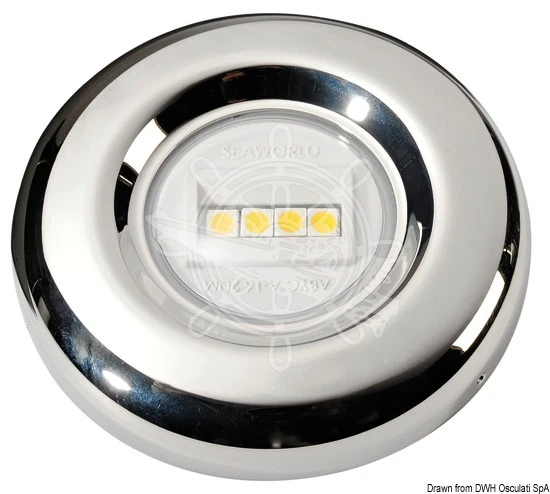 thumbnail image 2 of Osculati Stainless Steel LED Bow Navigation Light – White 225° Visibility 20m (NAVSEA225) 2 of 3