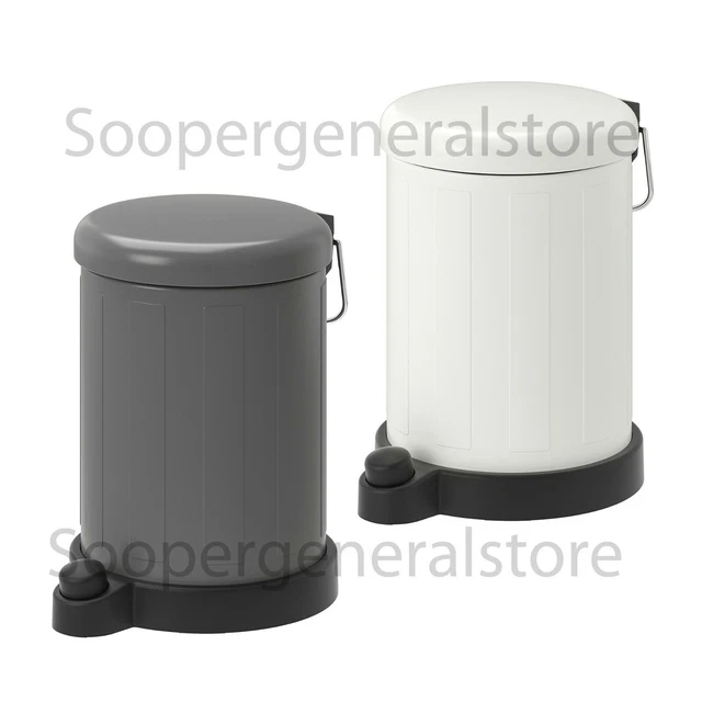 WASTE PEDAL BIN Stainless Steel White Grey Toilet Kitchen Dust Bin 4 ...