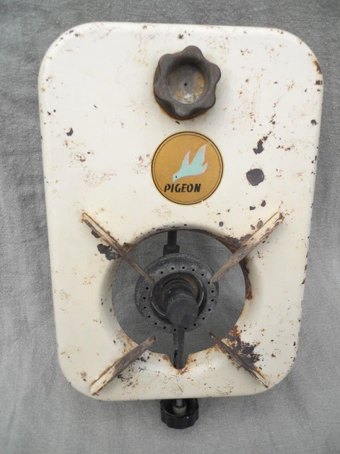 ANCIEN RÉCHAUD À alcool en verre bleu pour déco collection ou pièce EUR