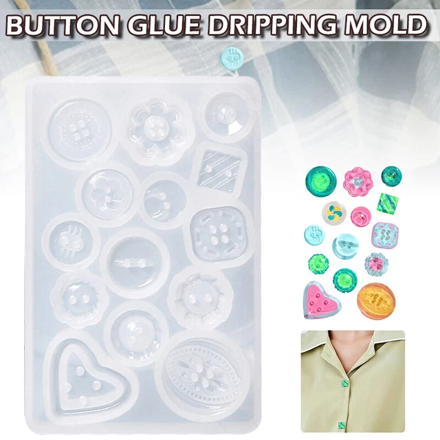 Kristall-Epoxy-Harz-Form-Knopf-Schnallen-Guss-Silikon-Form-DIY-Fertigkeit p