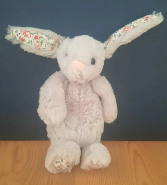 JELLYCAT BASHFUL BUNNY Blossom Silver Grey Small Tiny 5" 13 cm Floral