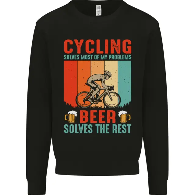 Cycling Funny Beer Cyclist Bicycle MTB Bike Mens Sweatshirt Jumper
