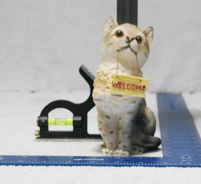 Calico Cat with Welcome Sign Hanging From Mouth - Jubilee Giftware SF-9068 Resin