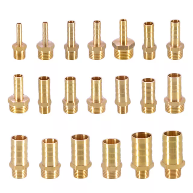 BSP Brass Male Thread Fitting x Barb Hose Tail End Connector For Air Fuel Water