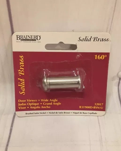 Brainerd Wide Angle Door Viewer ~ Satin Nickel ~ Peephole ~ Home Security ~ NEW