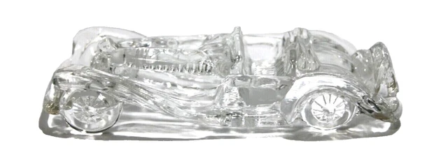 Jaguar Clear Glass Sculpture Paperweight Crystal Car 6" Vintage Collectible