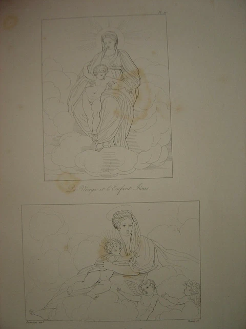 Gravure Ancienne 1853 - Résurrection Et Assomption De La Vierge - Originale