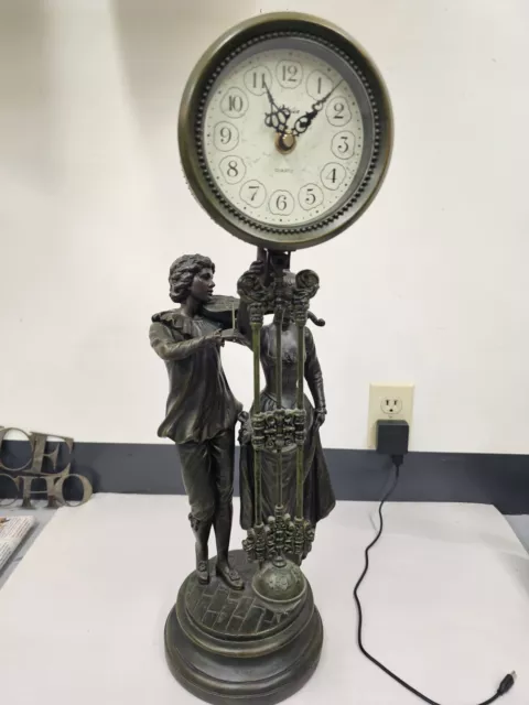 Vintage Mystery Swinger Figural Couple Violin Clock