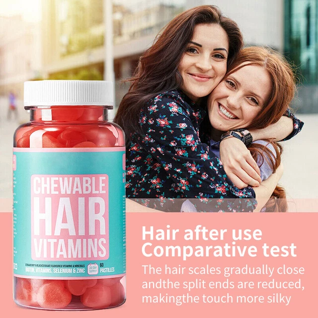 2PCS HAIR BURST Chewable Vitamins For Healthy Hair Growth 60 Pastiles