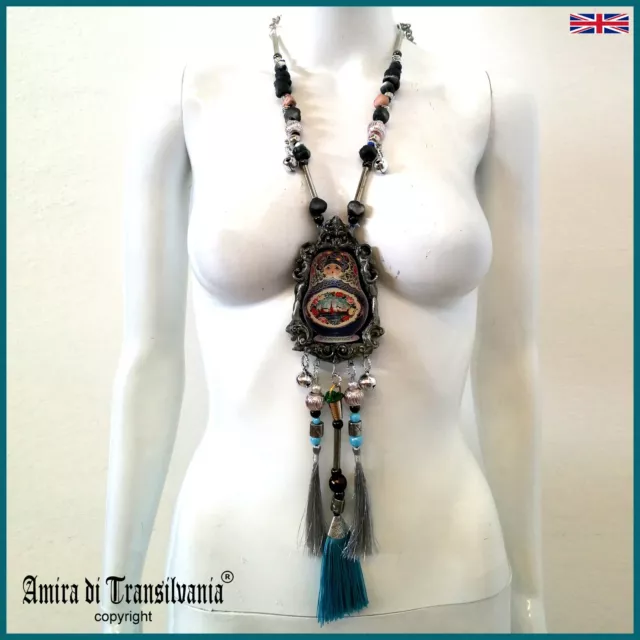 pop art jewelry necklace pendant surrealist baroque luxury matrioska doll jewel