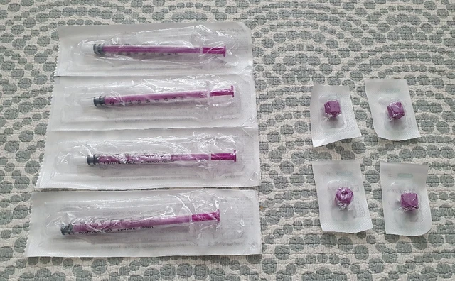 4 jeringas nuevas de calostro 1 ml con tapas