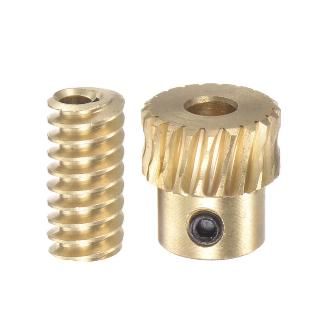 Gusano Engranaje Latón 0.5 Módulo 20T 20:1 Reducción Relación 3.175mm Agujero
