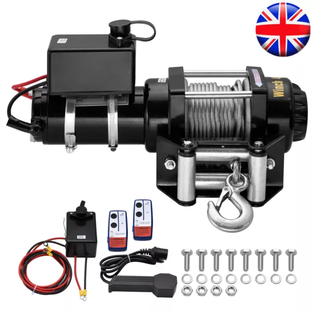 Stealth Electric Winch 12v 4500lb / 2040kg with Steel Rope, Twin Wireless Remote
