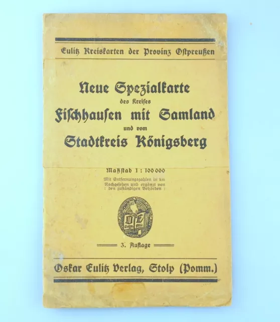 Karte FISCHHAUSEN mit SAMLAND und Stadtkreis Königsberg , Oskar Eulitz 1922