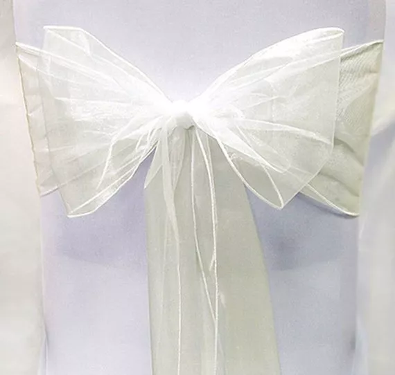 1 10 25 50 100 Organza Sashes Chair Cover Bow Sash BOW  BOWS Wedding Party UK