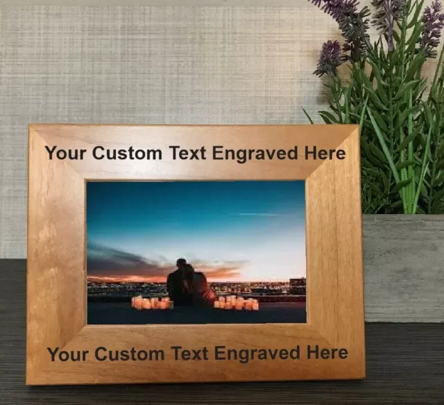 Personalized frame, custom engraved wood picture frame, gift for family,