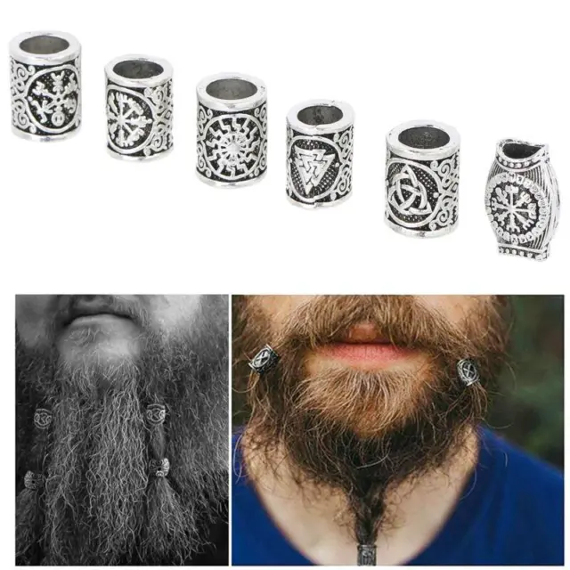 85Pcs Viking Norse Rune Beard Beads Ring Hair Braids Dreadlock