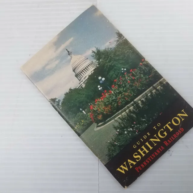 Guide to Washington DC Pennsylvania Railroad Travel Brochure Vintage